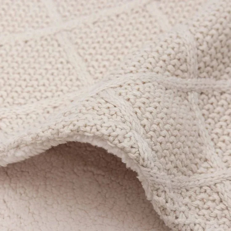 Decke Wiege "Check Knit" Fleece