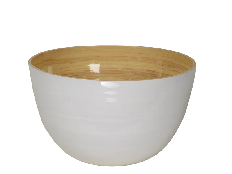 albert L. (punkt) Bambus-Schüssel weiß 30x18cm