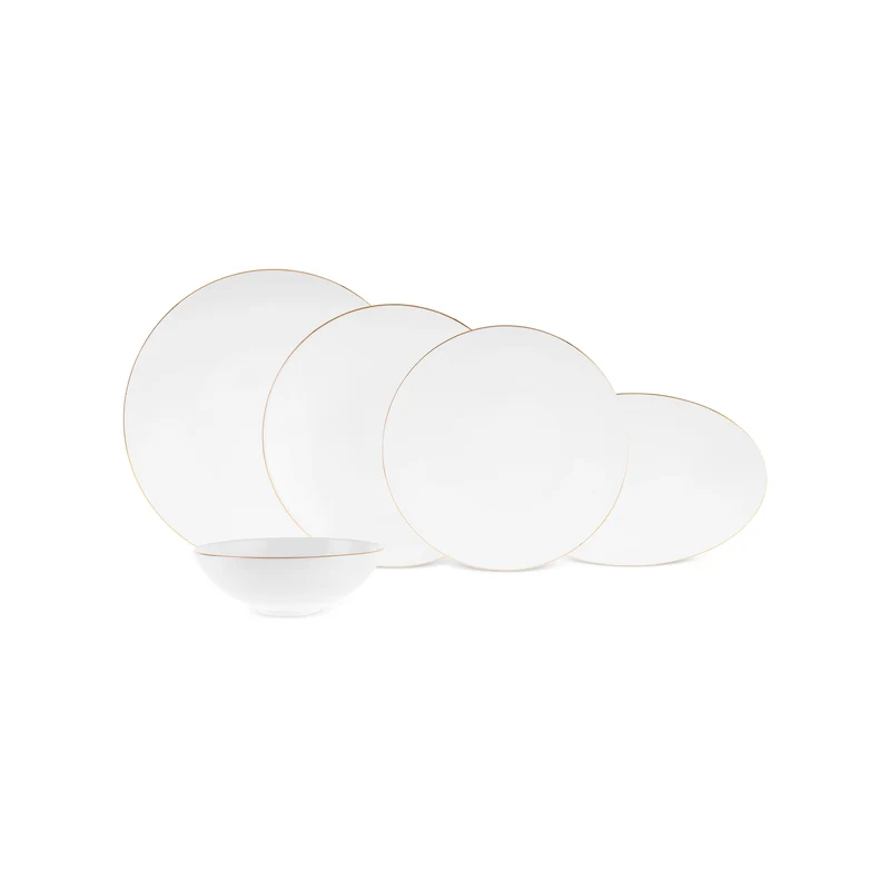 Karaca Fine Pearl Extra Chanak 55-teiliges Tafelservice für 12 Personen, Gold