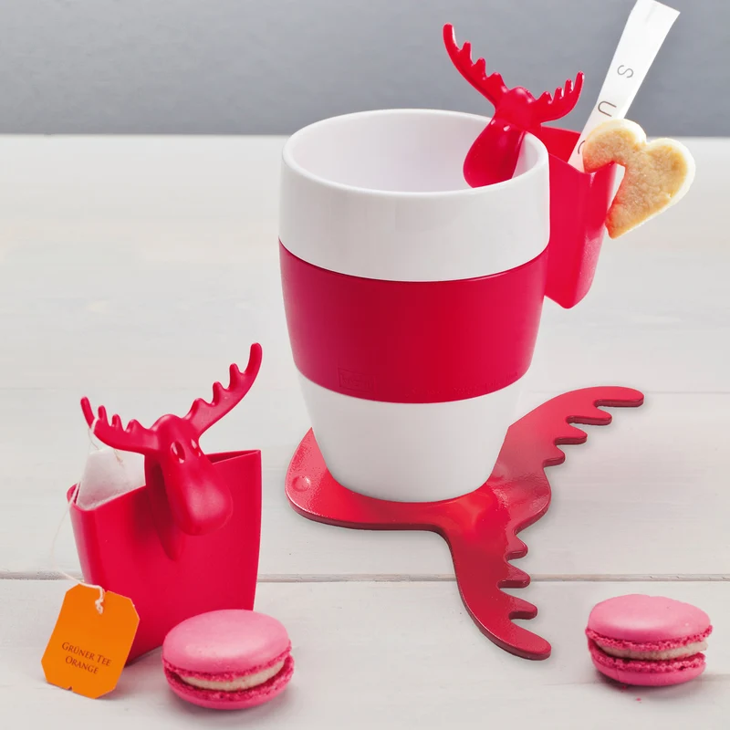 Thermobecher mit Deckel + Tassenutensilo AROMA TO GO RUDOLF SET