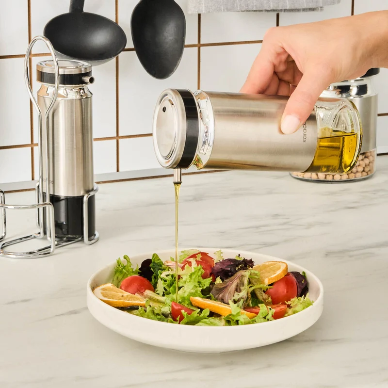 Karaca Stellum, 3-teiliges Öl- und Essigflaschen-Set, Inox
