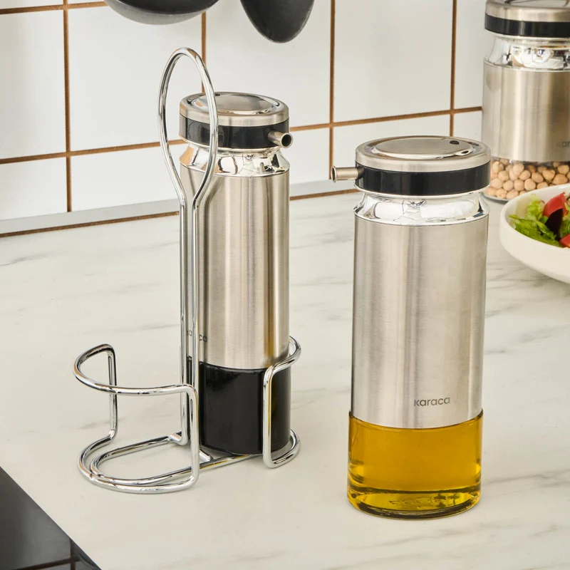 Karaca Stellum, 3-teiliges Öl- und Essigflaschen-Set, Inox