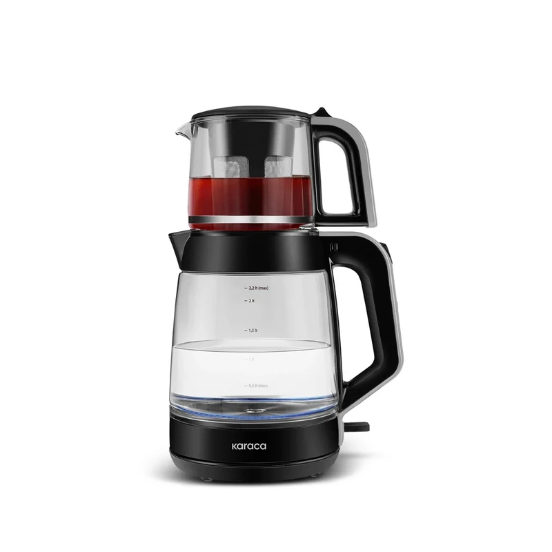 Karaca Glass Tea XL 2 in 1 Glas-Teemaschine Space Gray