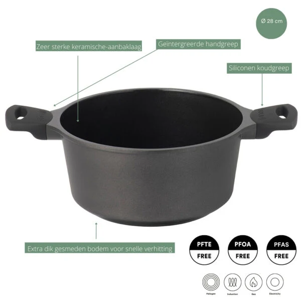 Sola Bräter mit Deckel Ceramic Deluxe ø 28 cm - keramische Antihaftbeschichtung