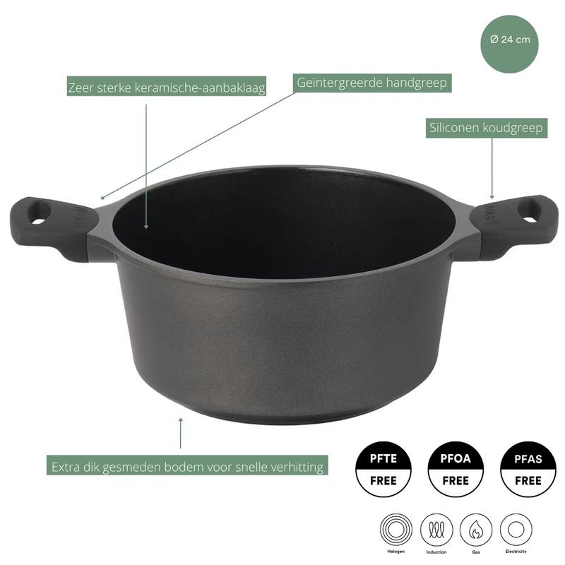 Sola Bräter mit Deckel Ceramic Deluxe ø 24 cm - keramische Antihaftbeschichtung