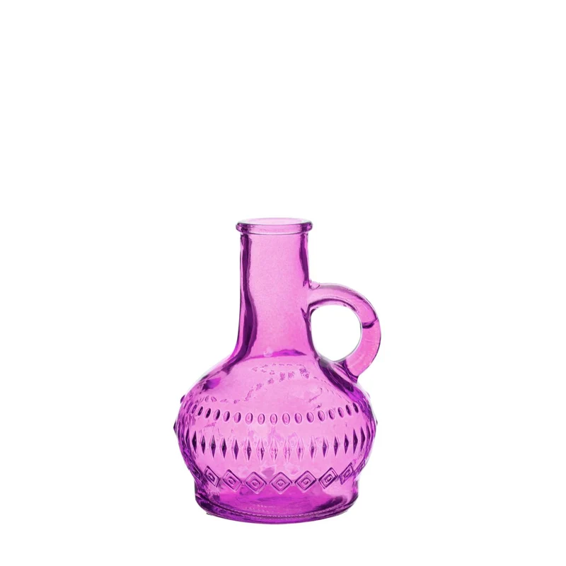 Kleine Glasflasche H.10 Ø6 cm fuchsia