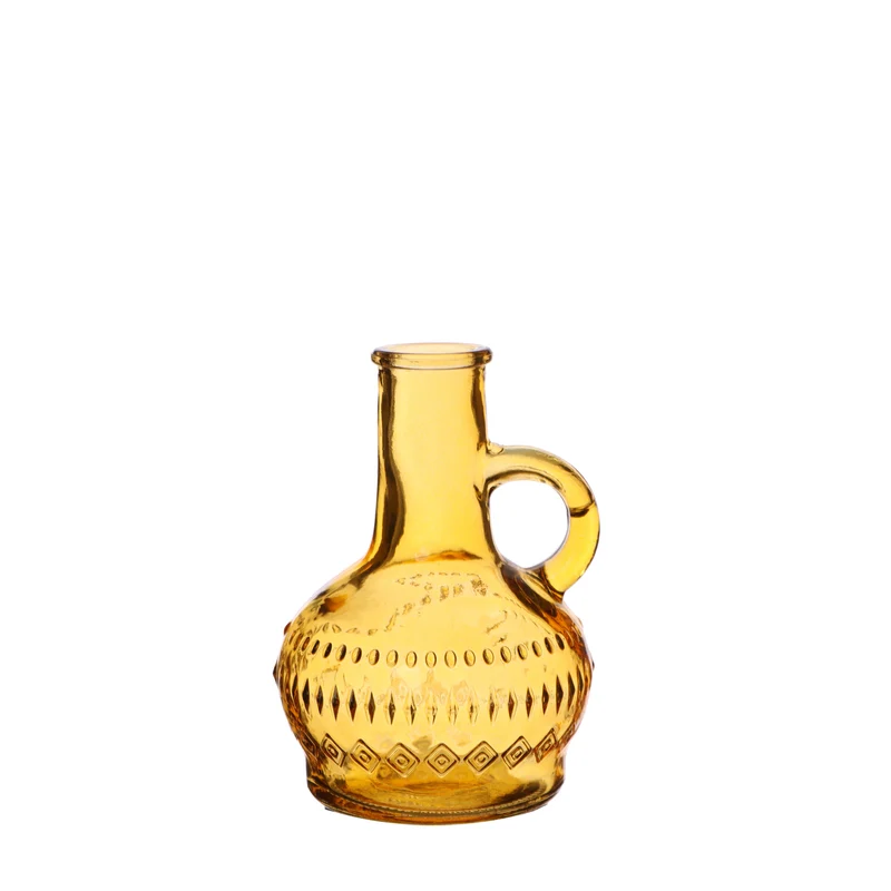 Lille oker fles h.10 Ø7cm