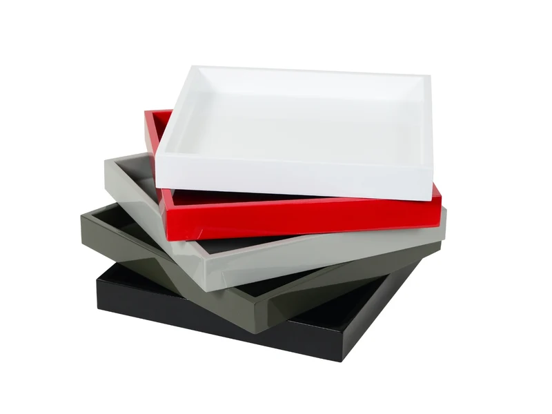 albert L. (punkt) Lacquer-Tablett naturgrau 20x20cm