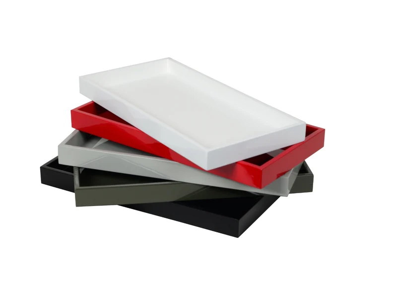 albert L. (punkt) Lacquer-Tablett grüngrau 30x15cm