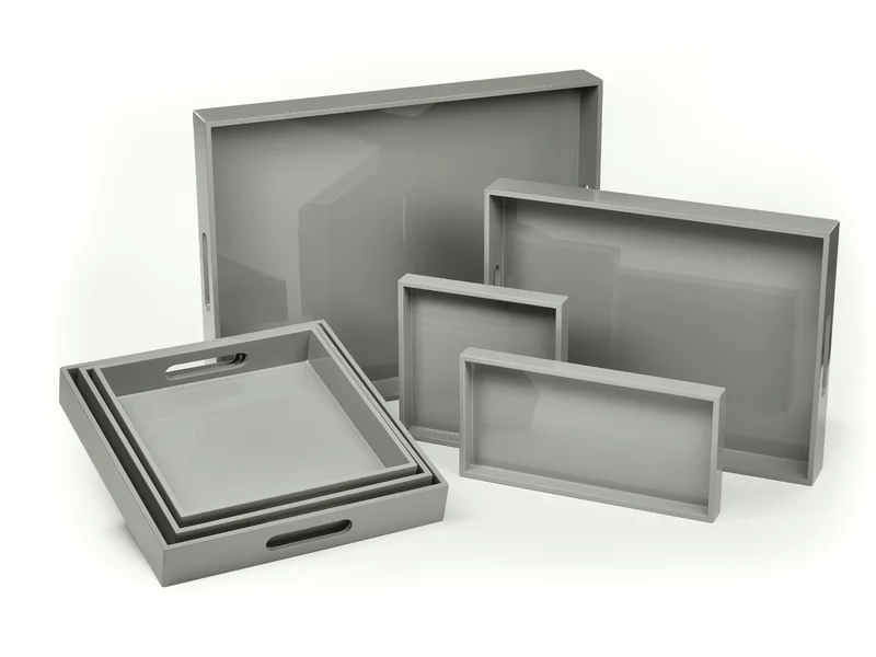 albert L. (punkt) Lacquer-Tablett weiß 30x15cm