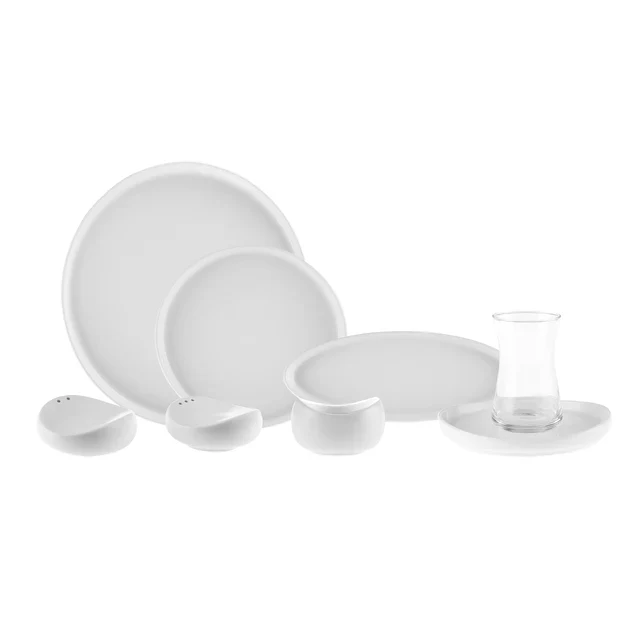 Karaca Forever Bone Olla, Frühstücksset 28-teilig für 6 Personen