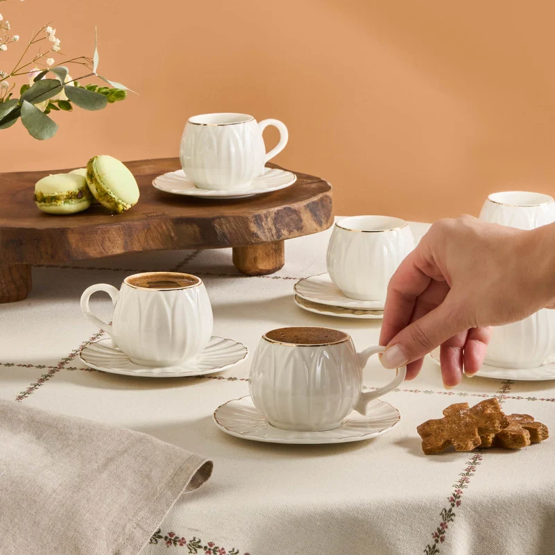 Karaca Eylül Kaffeetasse für 6 Personen 85 Ml
