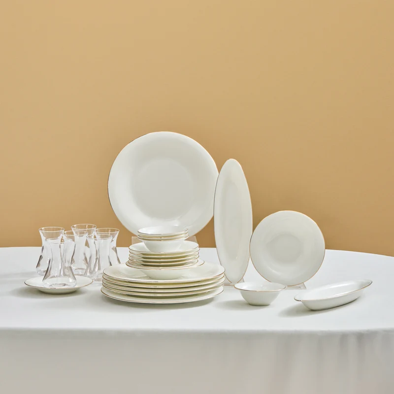 Karaca Fine Pearl New Fame Frühstücksset für 6 Personen, 26-teilig – Gold