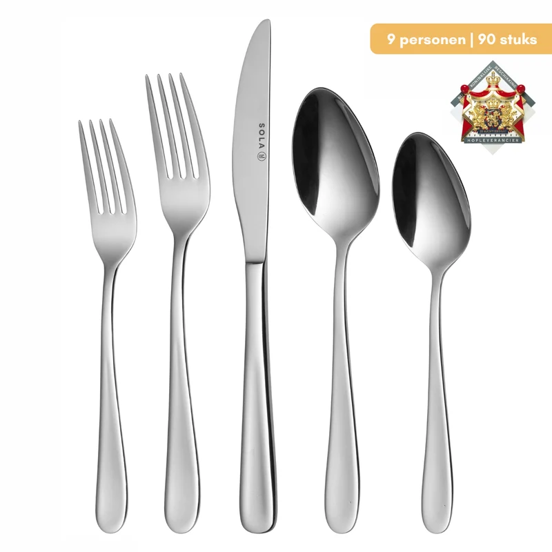 Sola Besteckset Florenz - 18/10 Edelstahl - 90-teilig / 9 Personen