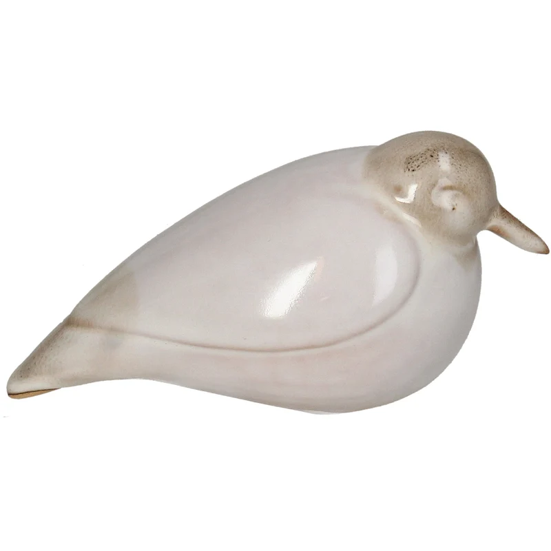 Ornament Vogel Steingut Beige 13,7x6,7x7,6cm