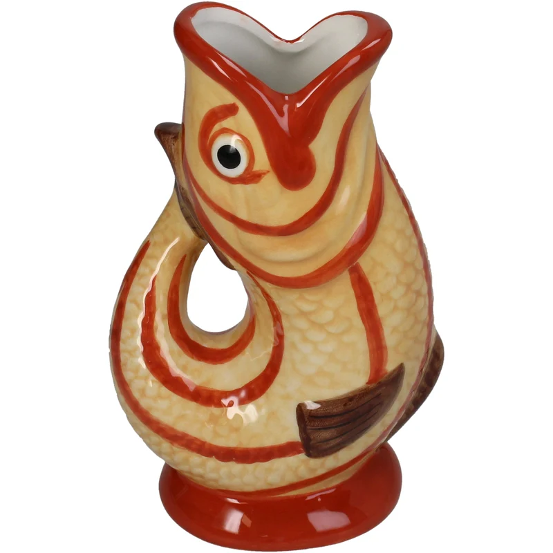 Vase Fisch Dolomit Gelb 11x7x17cm