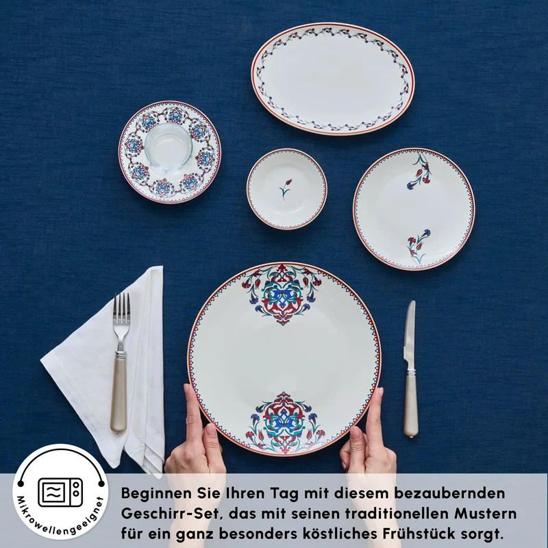 Karaca Nakkaş 26-teiliges 6-Personen Frühstücksset
