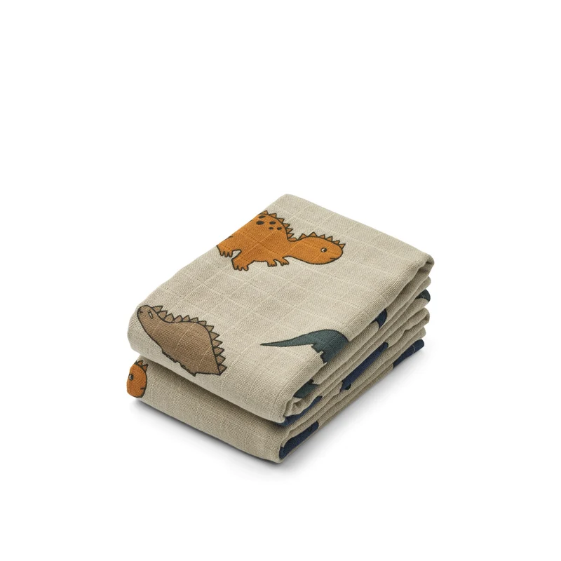 Mulltücher "Dinosaurs/Mist" 2er Pack