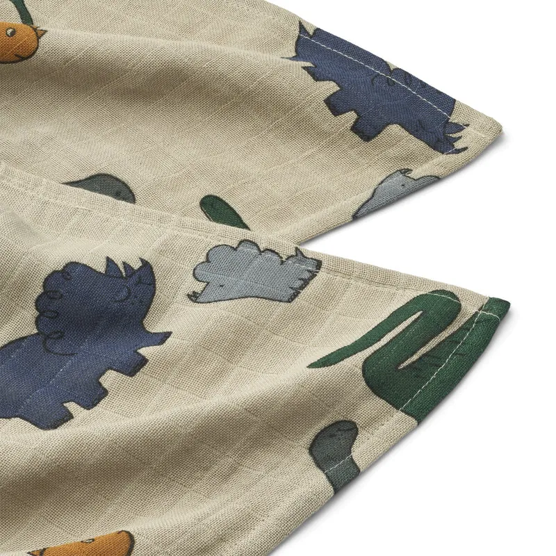 Mulltücher "Dinosaurs/Mist" 2er Pack