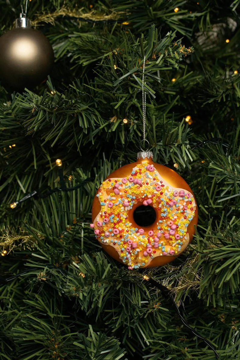 Nordic Light Weihnachtskugel Donut Rosa Konfetti 10 cm