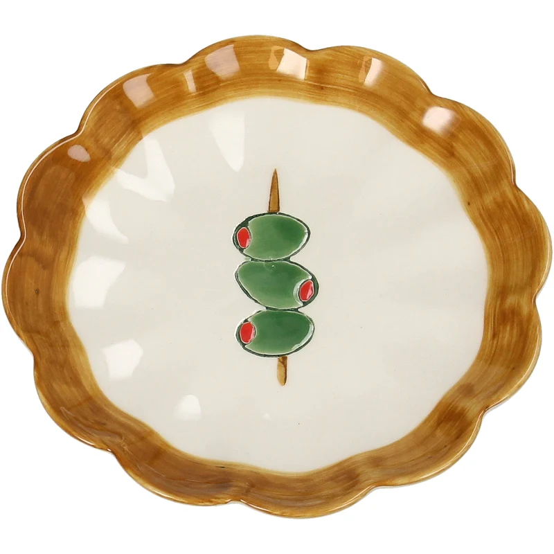 Teller Olive Steingut Multi 12,4x12,4x2cm