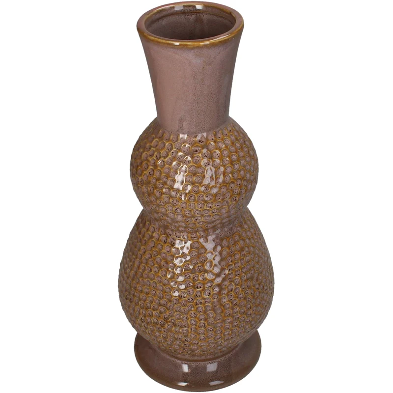 Steingutvase rosa 13x13x31,5cm