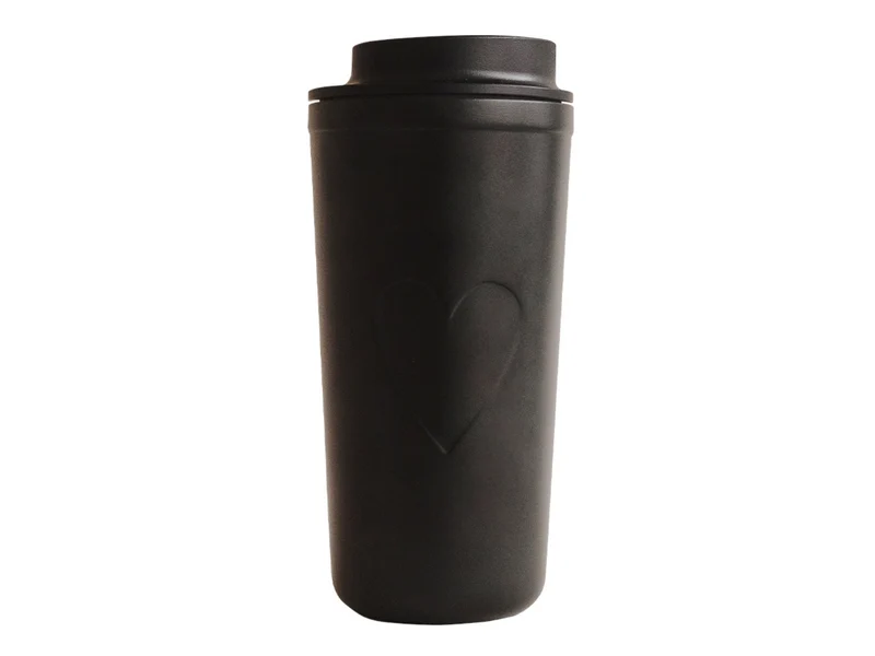 Eulenschnitt To-Go Becher Herz schwarz 0,54l