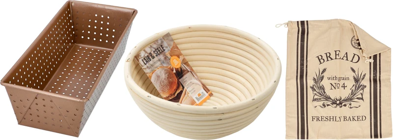 Birkmann Brotbackset / Brotbackform - Gärkorb - Brotbeutel - Laib & Seele 3-teilig