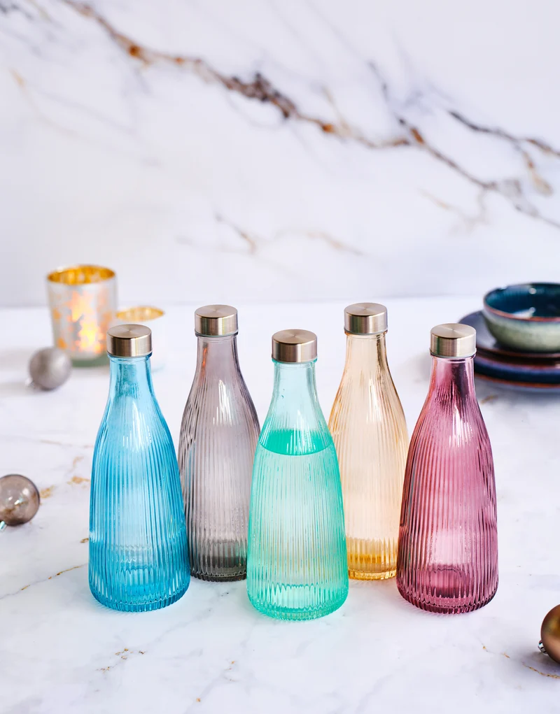 Cosy & Trendy Wasserkaraffe Atla mit Edelstahlverschluss - Glas - Sekt - 1 Liter