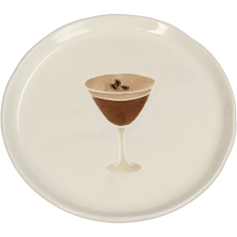 Teller Espresso Martini Steingut Braun 13,5x13,5x1,3cm