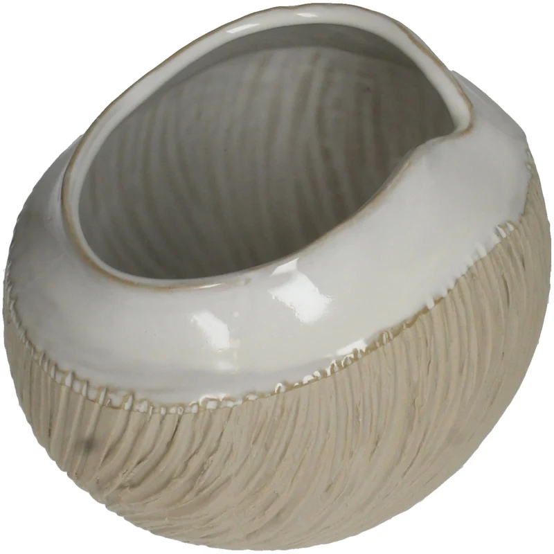 Pflanzgefäß Steingut Beige 16x14.5x13cm