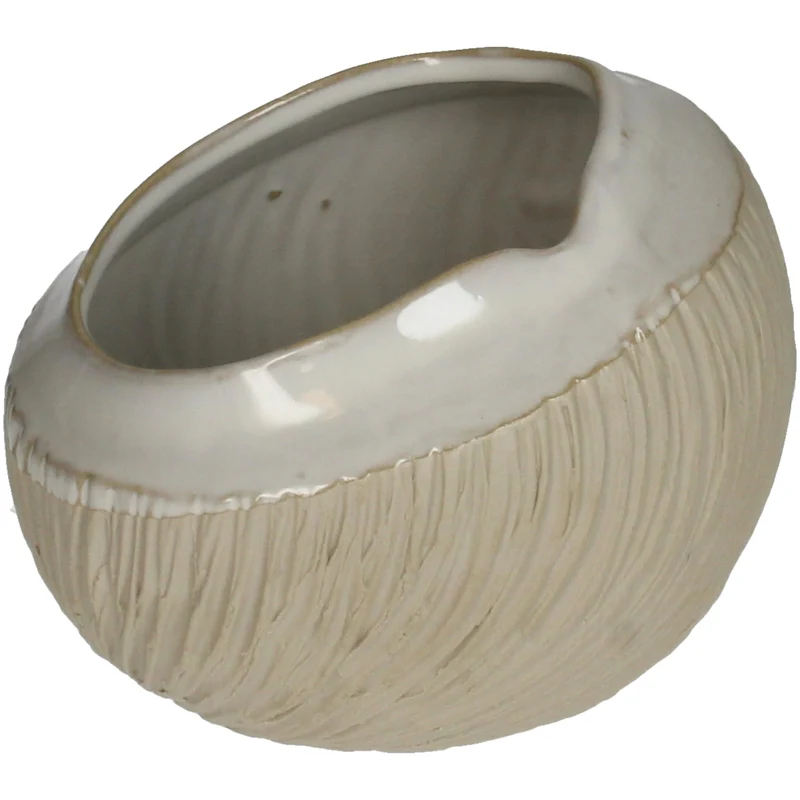 Pflanzgefäß Steingut Beige 13x12x10,5cm