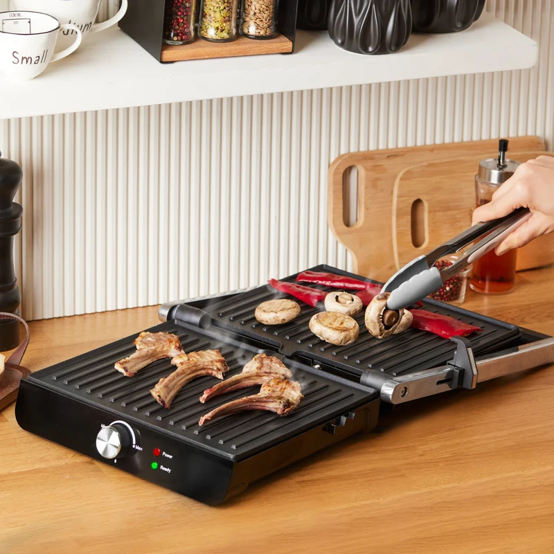 Homend Grilliant 1356H Inox-Gehäuse mit Gusseisenplatten Sandwich- und Grillmaschine