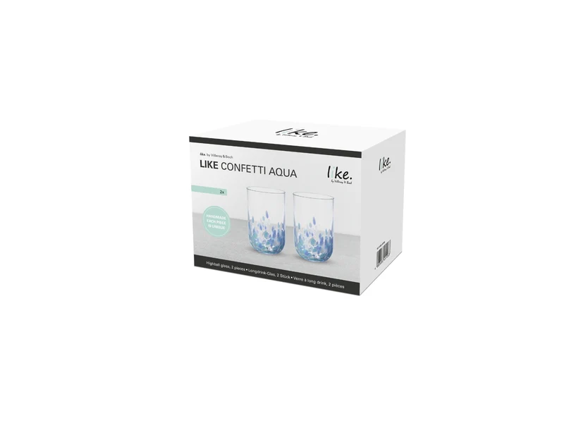 like. by Villeroy & Boch Like Confetti Aqua Longdrinkglas 0,3l 2erSet