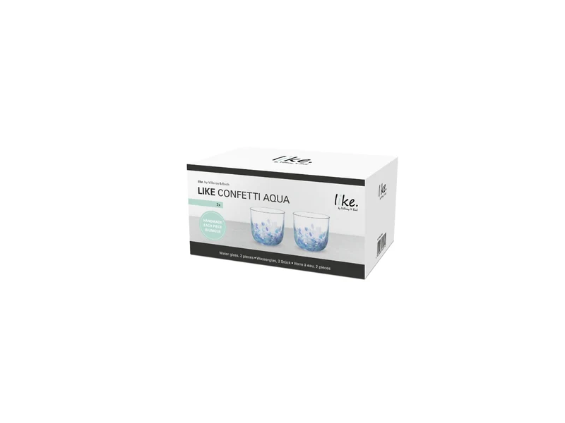 like. by Villeroy & Boch Like Confetti Aqua Wasserglas 0,2l 2erSet