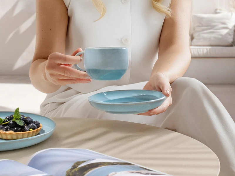like. by Villeroy & Boch Perlemor Aqua Kaffeeuntertasse 16cm