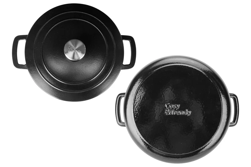 Cosy & Trendy Bräter Fontestic aus Gusseisen, Schwarz, Ø 28 cm / 6.8 Liter – emailliert
