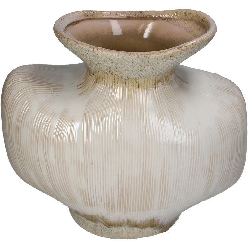 Steingutvase beige 32x17,5x28,5cm