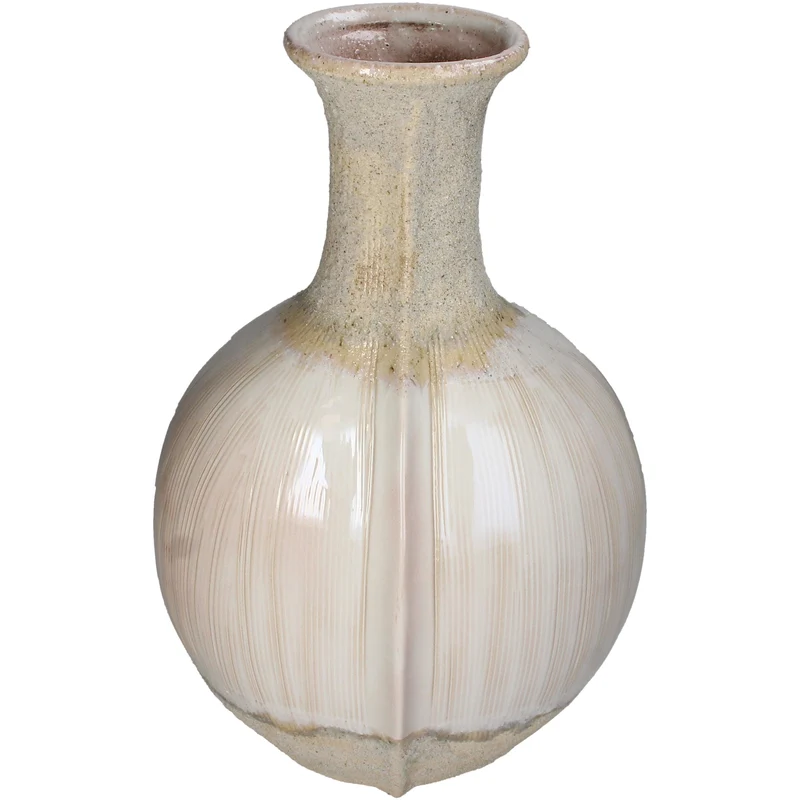 Steingutvase beige 29x23x46cm