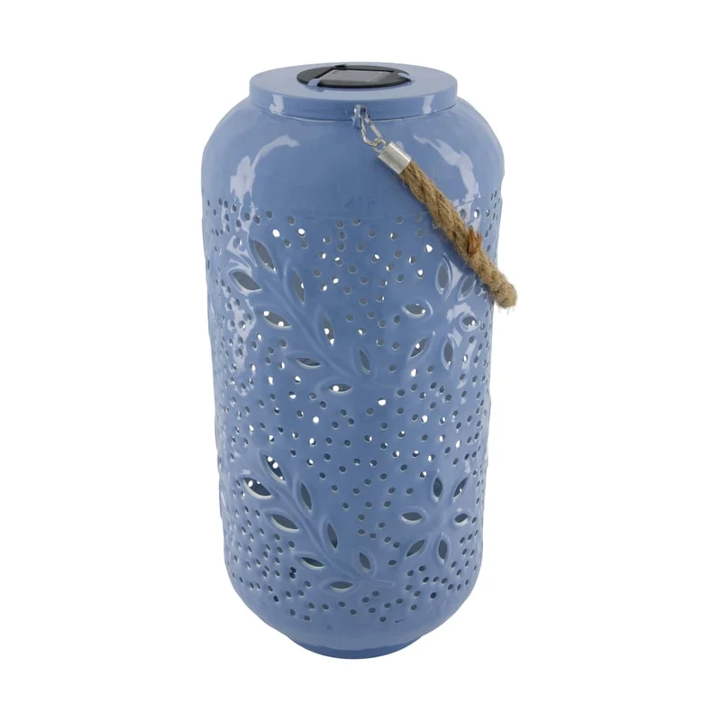 Solar-Metalllaterne 19x19x40cm Blau