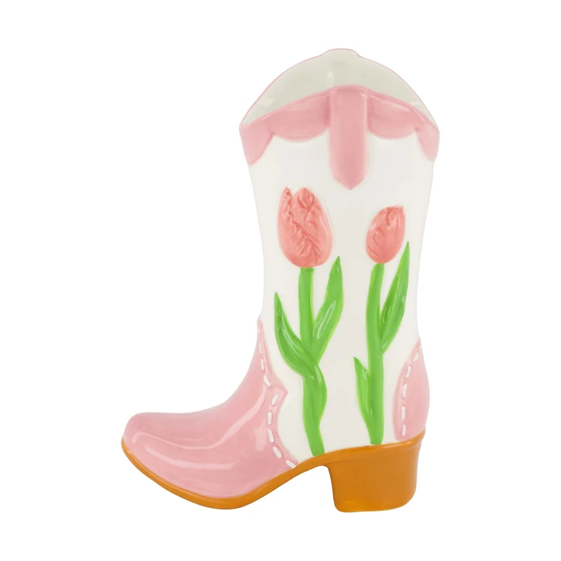Vase Boot Keramik 13x7.5x18cm sort.