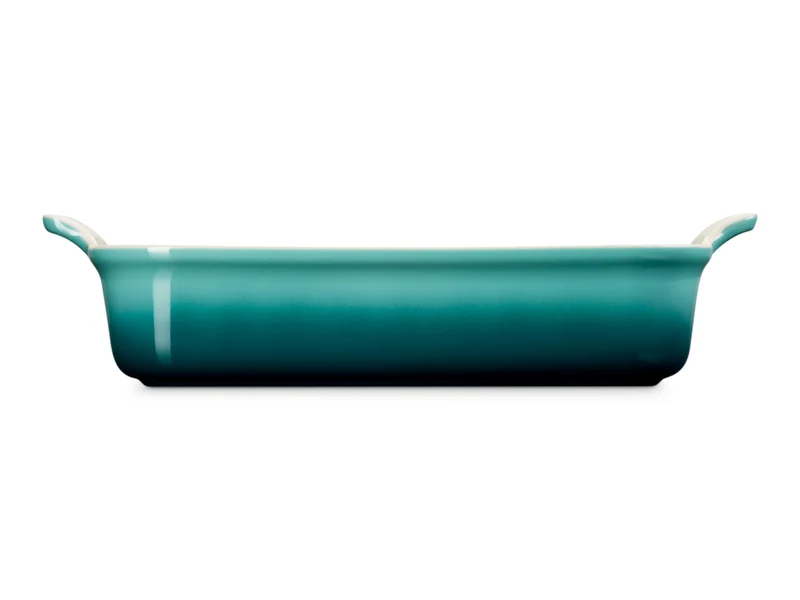 Le Creuset Backform Tradition rechteckig bleu riviera 23cm