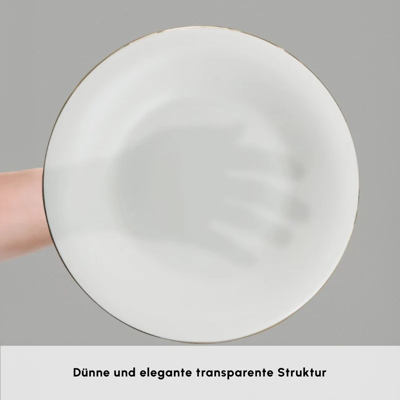Karaca Fine Pearl Fame 58-teiliges Tafelservice für 12 Personen, Gold