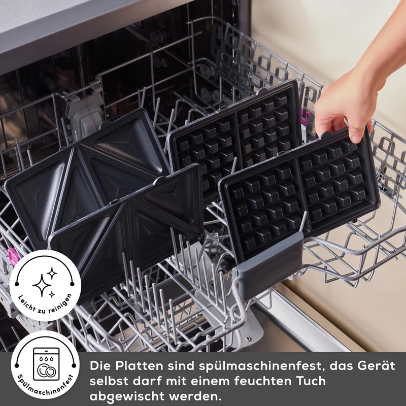 Sandwich- und Waffelmaschine mit 1000W
