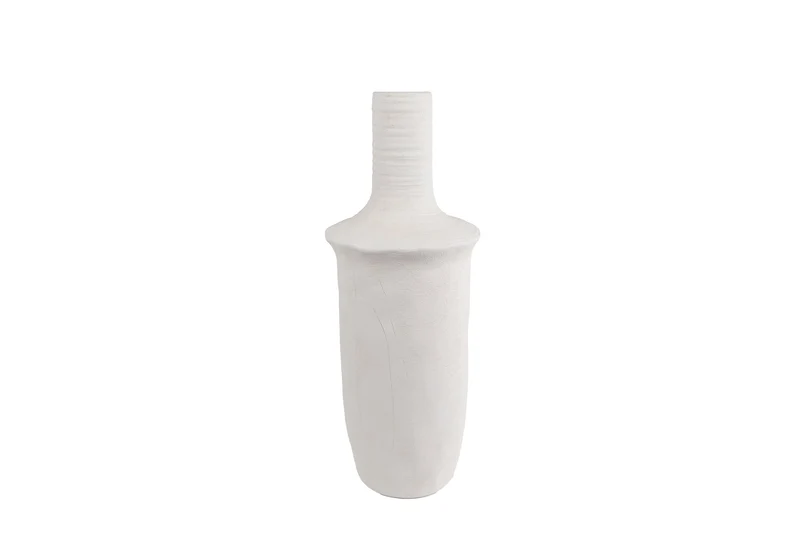 Vase "Keira" S weiß Steingut 17x17x45cm