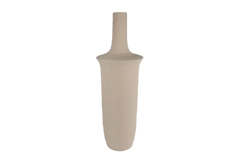 Vase "Keira" XL hellbraun Steingut 25,5x25,5x77cm