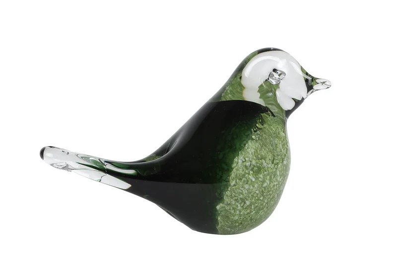 Skulptur „Vogel“ grünes Glas 15x7x9,5cm