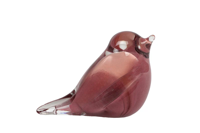 Skulptur "Vogel" Altrosa Glas 11x6x7,5cm