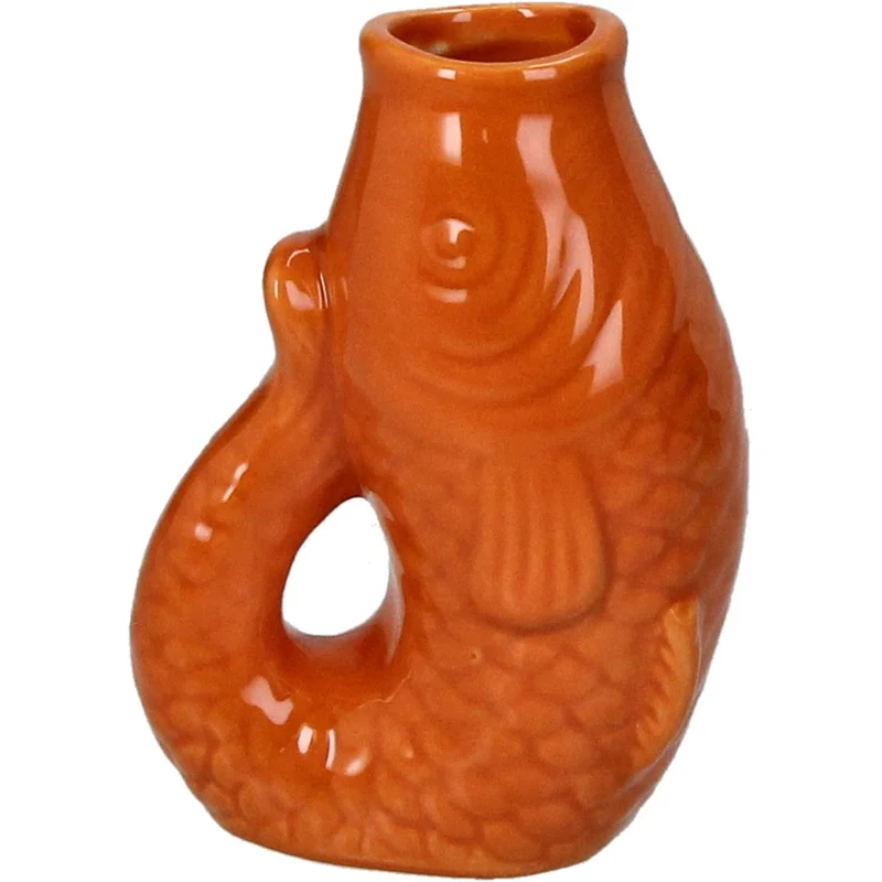 Vase Fisch Steingut Terrakotta 8x5,5x11,3cm