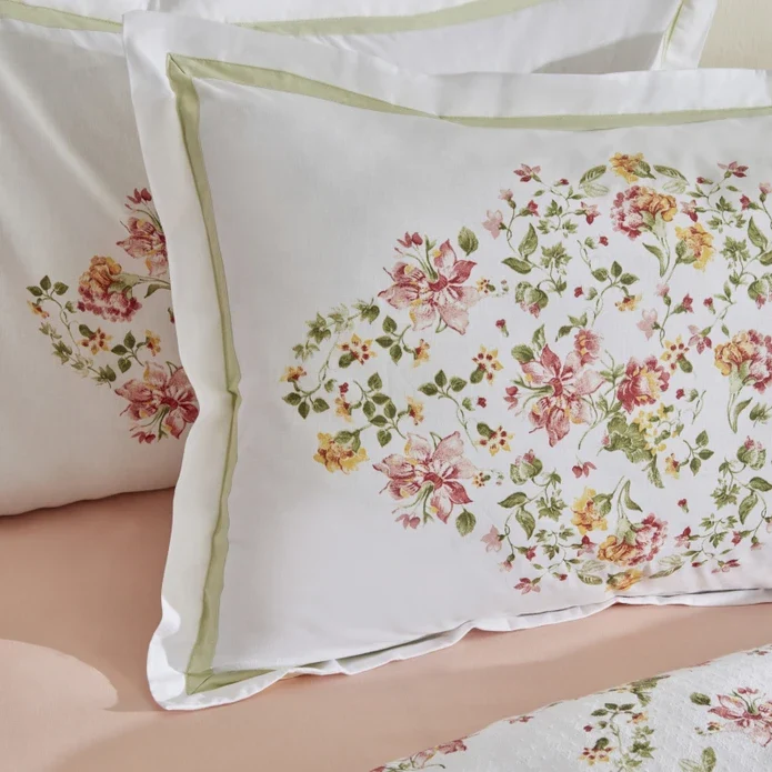 Karaca Home Emilie 100% Baumwolle Doppelbettdecken-Set - Rosa